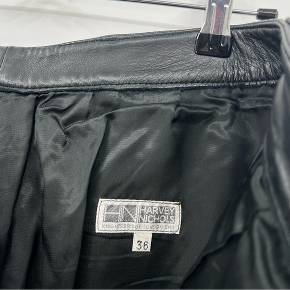 Henry Nichols 100% Genuine Leather Black Pleated Leather Pants Size 36 See Meas. - Picture 3 of 12